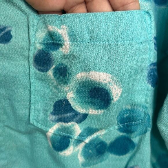 Quiksilver Water Man Collection Mens Blue Short-Sleeve Button-Down Shirt Large - Picture 2 of 9